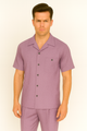 Mens Walking Suit in Color lavender leisure suit causal Matching Shirt and Pants $99
