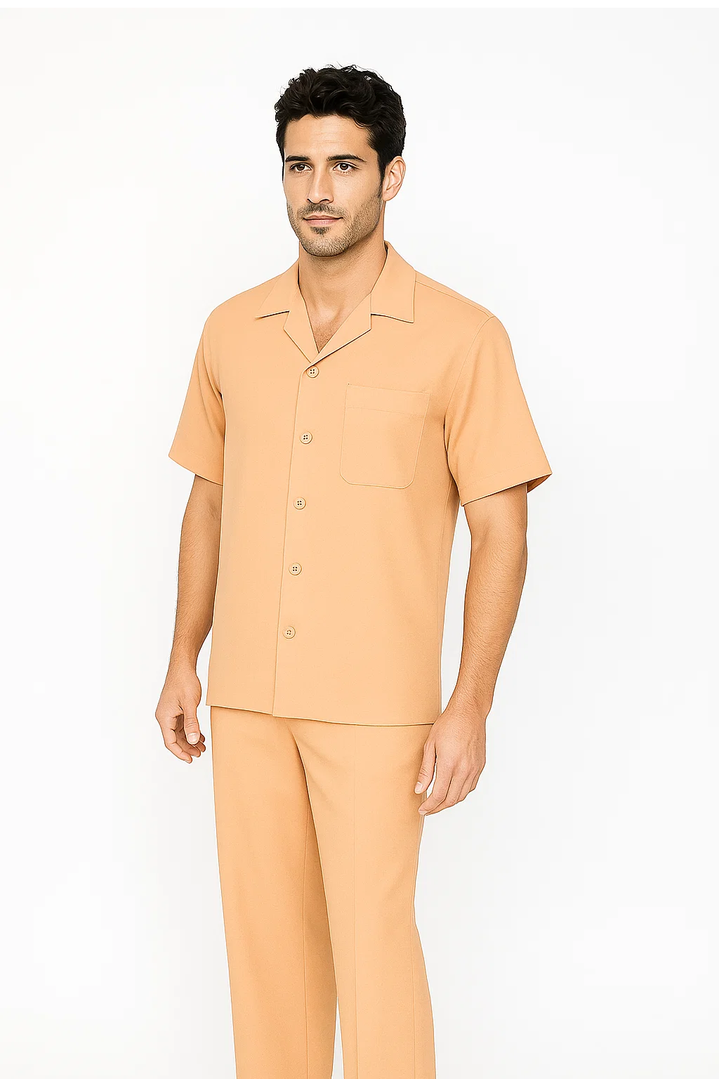 Mens Walking Suit in Color melon leisure suit casual Matching Shirt and Pants $99 - S/30