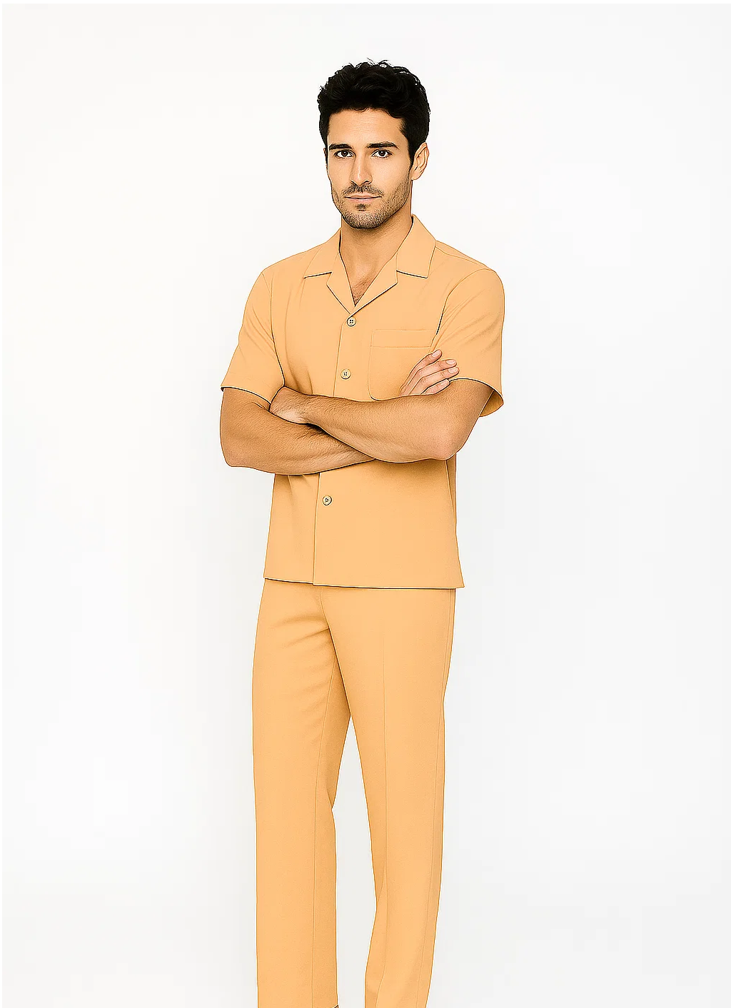 Mens Walking Suit in Color melon leisure suit casual Matching Shirt and Pants $99 - S/30