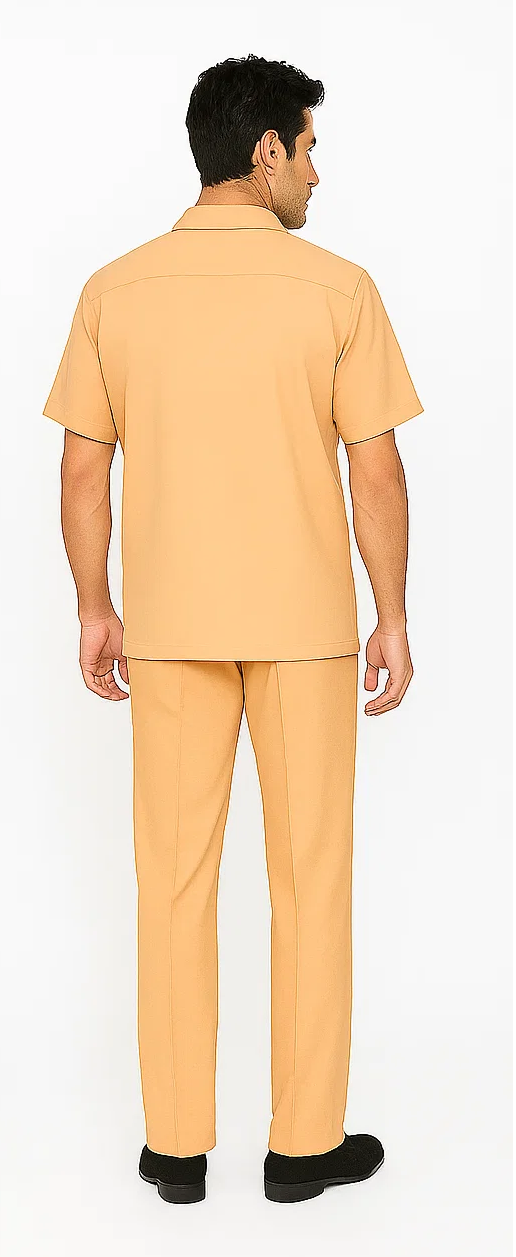 Mens Walking Suit in Color melon leisure suit casual Matching Shirt and Pants $99 - S/30