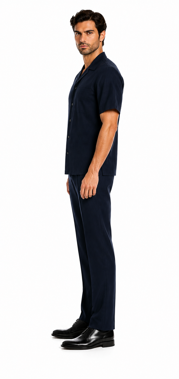 Mens Walking Suit in Color navy leisure suit casual Matching Shirt and Pants $99