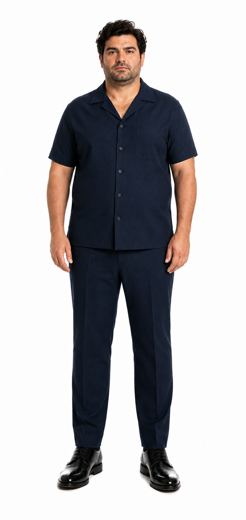 Mens Walking Suit in Color navy leisure suit casual Matching Shirt and Pants $99