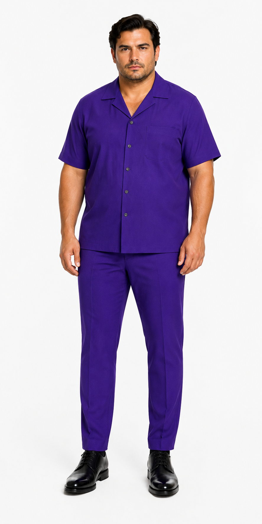 Mens Walking Suit in Color purple leisure suit casual Matching Shirt and Pants $99