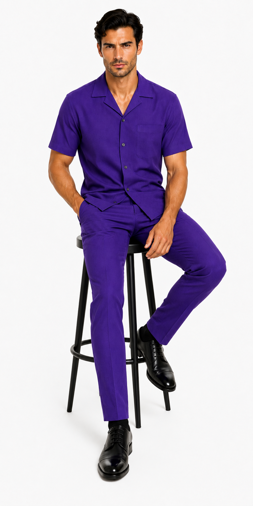 Mens Walking Suit in Color purple leisure suit casual Matching Shirt and Pants $99