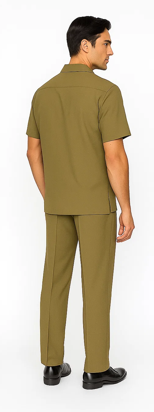 Mens Walking Suit in Color safari leisure suit casual Matching Shirt and Pants $99 - S/30