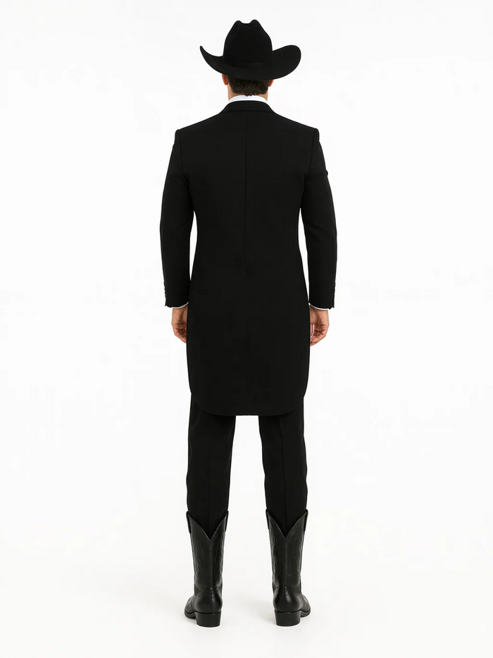 Mens Western Cowboy Tail Tuxedo in Black