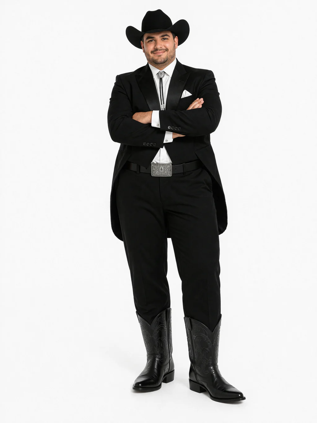 Mens Western Cowboy Tail Tuxedo in Black - 38 Short Jacket+32 Waist Adjustable 28to34)(Height: 5 4 to5 7 )(Neck  15-16.5)S-M)