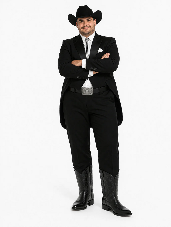 Mens Western Cowboy Tail Tuxedo in Black