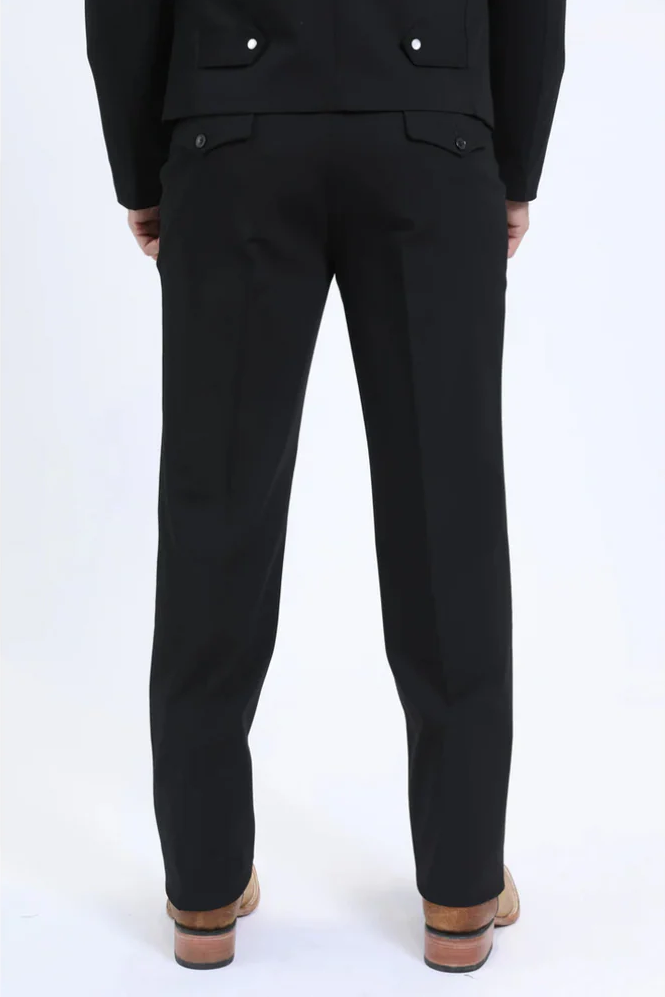 Men's Western Sport Suit - Black - 58 Long or 58 Regular Jacket+52/54 Adjustable Pants (Fabric: poly/rayon blend)