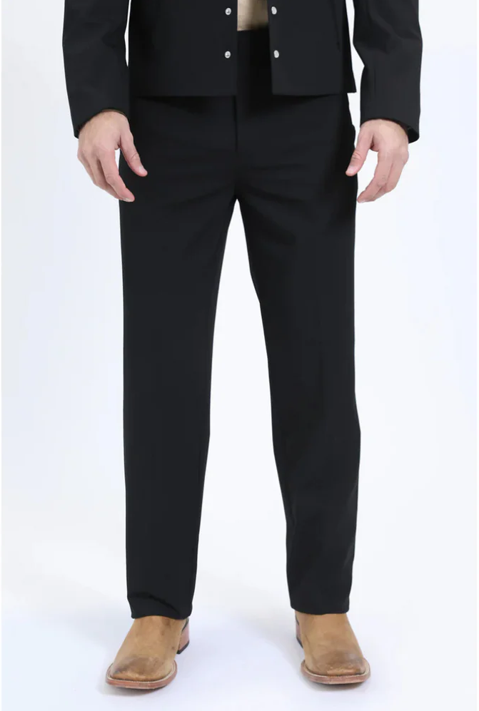 Men's Western Sport Suit - Black - 58 Long or 58 Regular Jacket+52/54 Adjustable Pants (Fabric: poly/rayon blend)