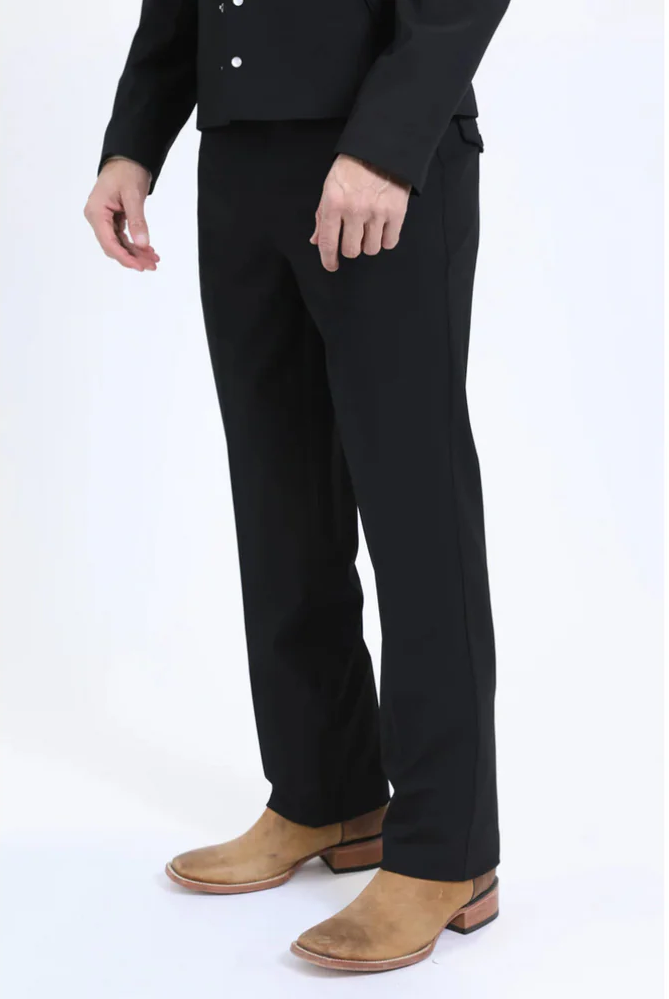 Men's Western Sport Suit - Black - 58 Long or 58 Regular Jacket+52/54 Adjustable Pants (Fabric: poly/rayon blend)
