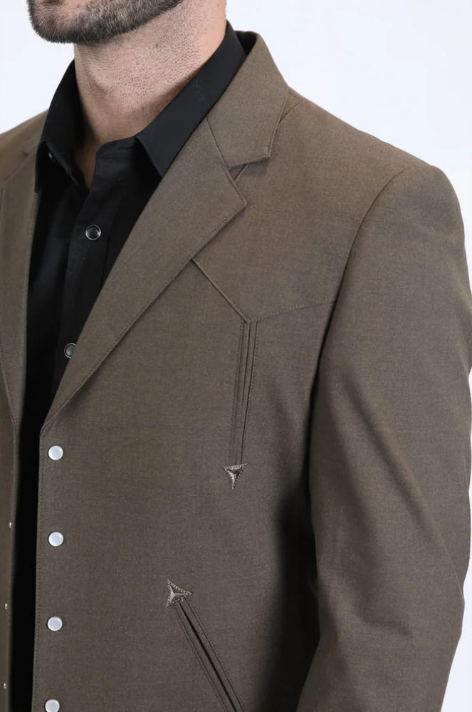 Men's Western Sport Suit - Brown - 58 Long or 58 Regular Jacket+52/54 Adjustable Pants (Fabric: poly/rayon blend)