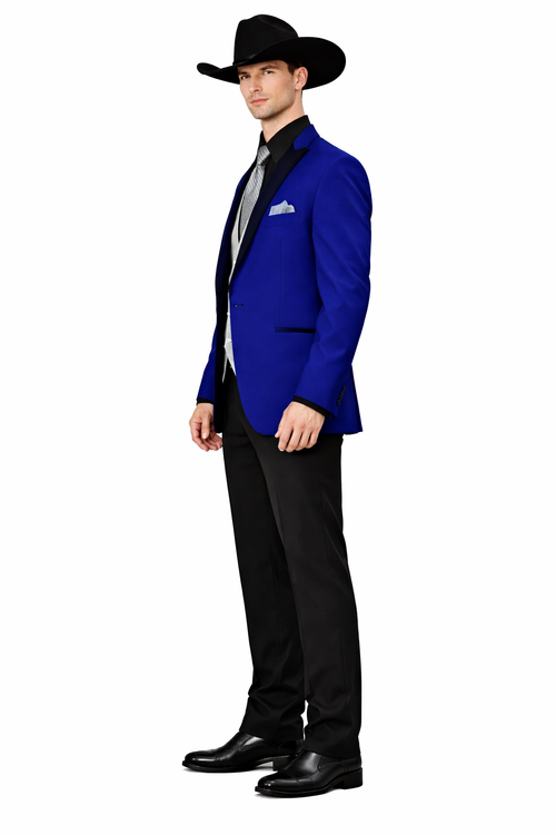 Mens Western Style Suits - Royal Blue Cowboy Suit - Country Wedding Suits Royal Blue Prom 2026 Suits