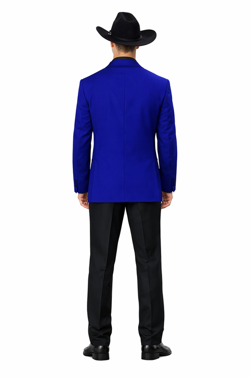 Mens Western Style Suits - Royal Blue Cowboy Suit - Country Wedding Suits Royal Blue Prom 2026 Suits