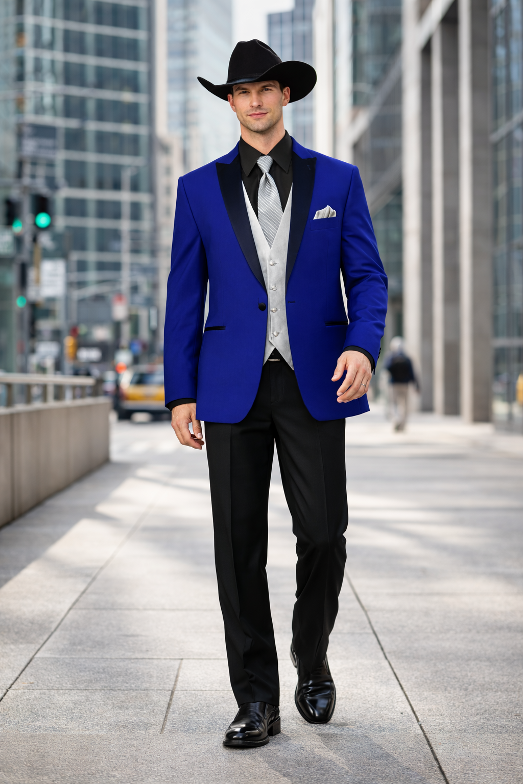 Mens Western Style Suits - Royal Blue Cowboy Suit - Country Wedding Suits Royal Blue Prom 2026 Suits