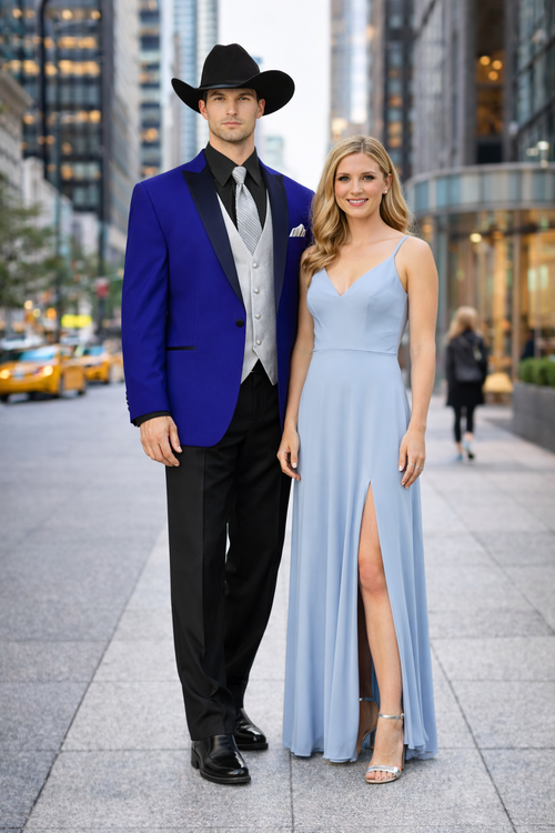 Mens Western Style Suits - Royal Blue Cowboy Suit - Country Wedding Suits Royal Blue Prom 2026 Suits