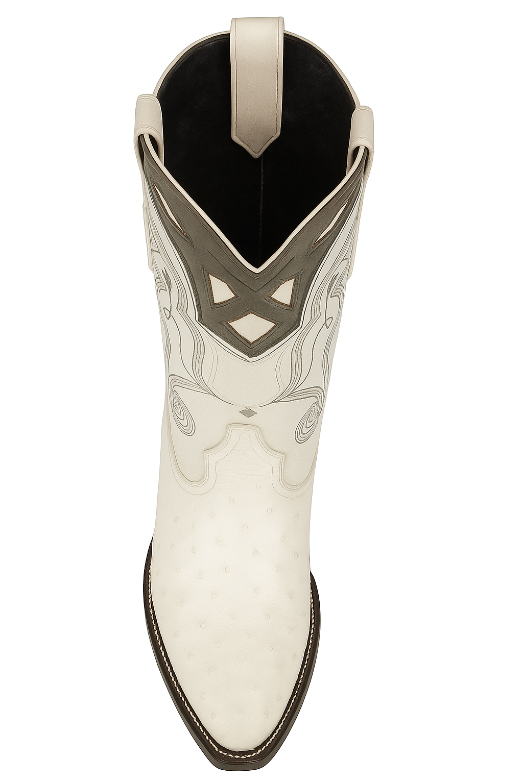 Men's Wild West Smooth Ostrich Skin 3X Toe Boots 29504-B - 6