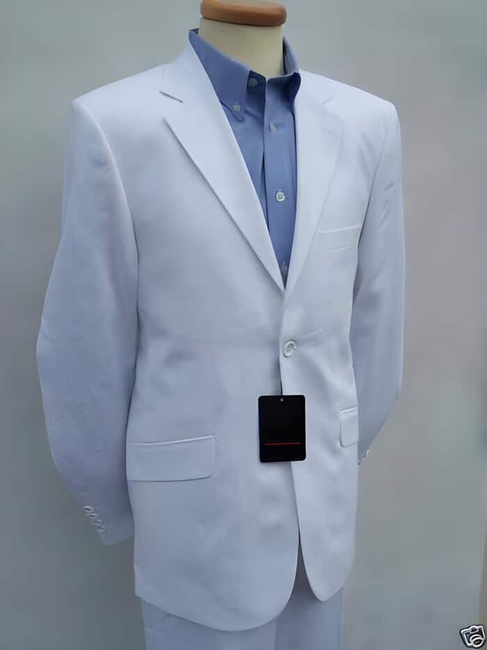 Mens Big and Tall Linen Suits -White Summer Fabric Suit