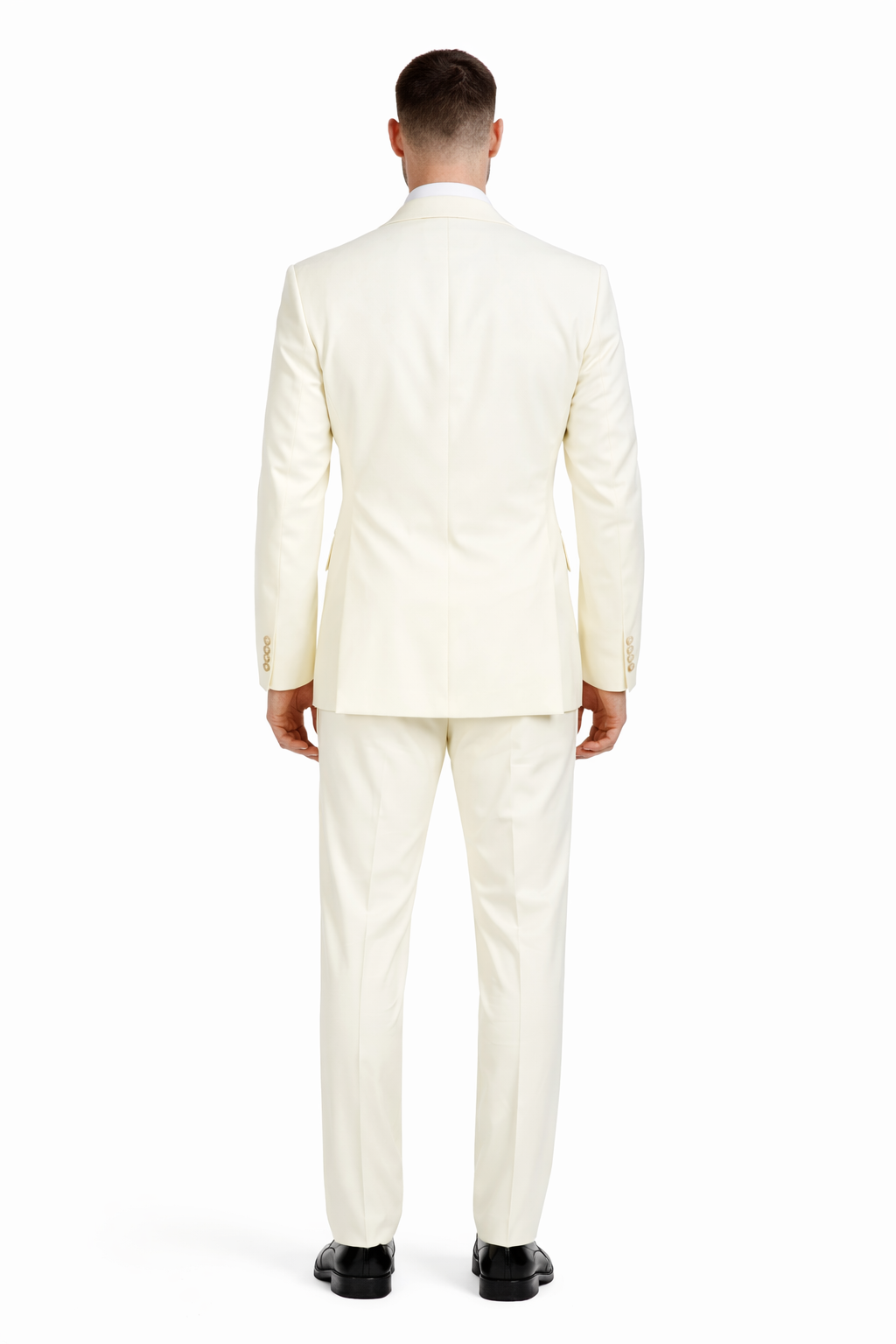 Apollo King Men's 2pc Double Breasted Suit Wide Peak Lapel with Slim Fit Cut - 38 Short Jacket+32 Waist Adjustable 28to34)(Height: 5 4 to5 7 )(Neck  15-16.5)S-M)