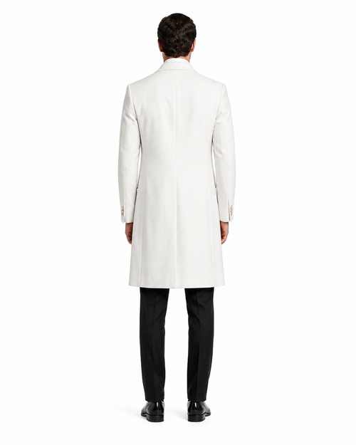 Mens White Velvet Victorian Tailcoat Tuxedo Three Quarter Length Cutaway Stage And Wedding Jacket