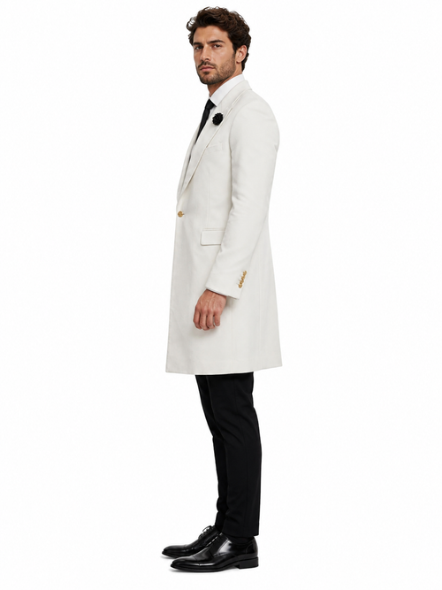 Mens White Velvet Victorian Tailcoat Tuxedo Three Quarter Length Cutaway Stage And Wedding Jacket