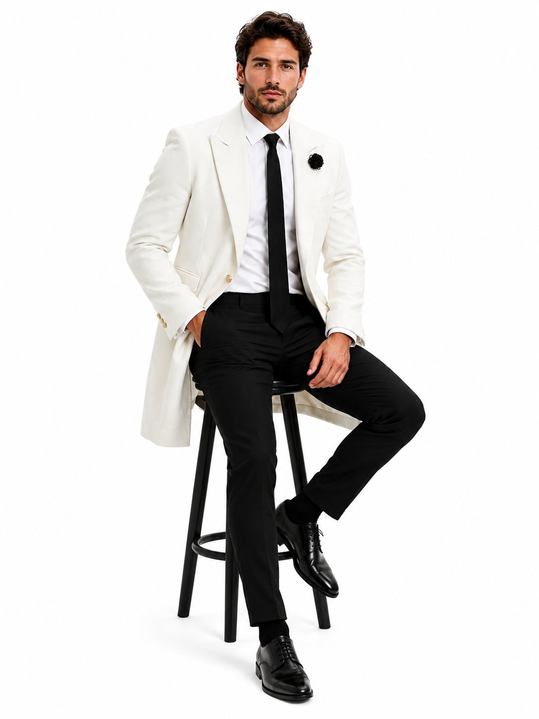 Mens White Velvet Victorian Tailcoat Tuxedo Three Quarter Length Cutaway Stage And Wedding Jacket