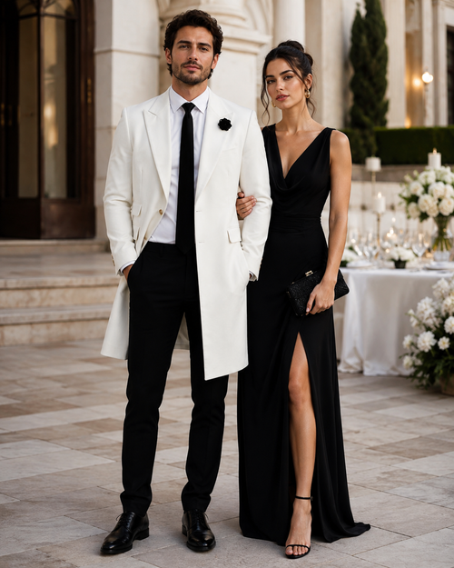 Mens White Velvet Victorian Tailcoat Tuxedo Three Quarter Length Cutaway Stage And Wedding Jacket