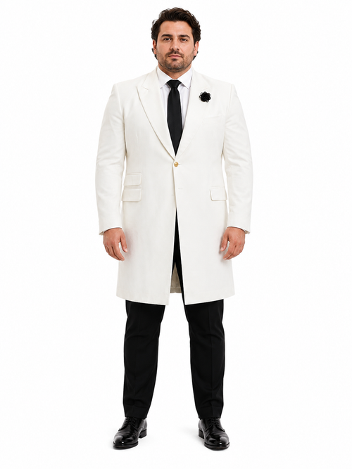 Mens White Velvet Victorian Tailcoat Tuxedo Three Quarter Length Cutaway Stage And Wedding Jacket