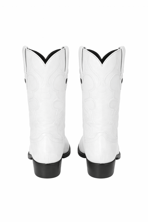 Mens White Western Cowboy Boots - Genuine Leather - Handcrafted Rodeo Style-New Designer Collection