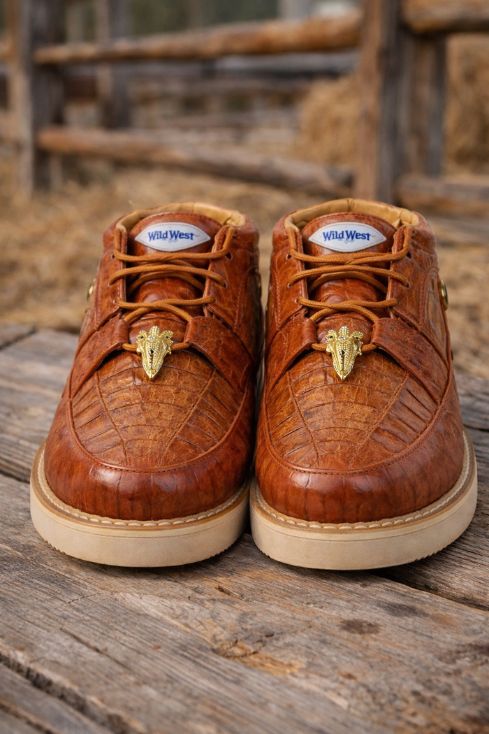 Men's Wild West Boots Caiman and Ostrich Skin Shoe 2ZA050203