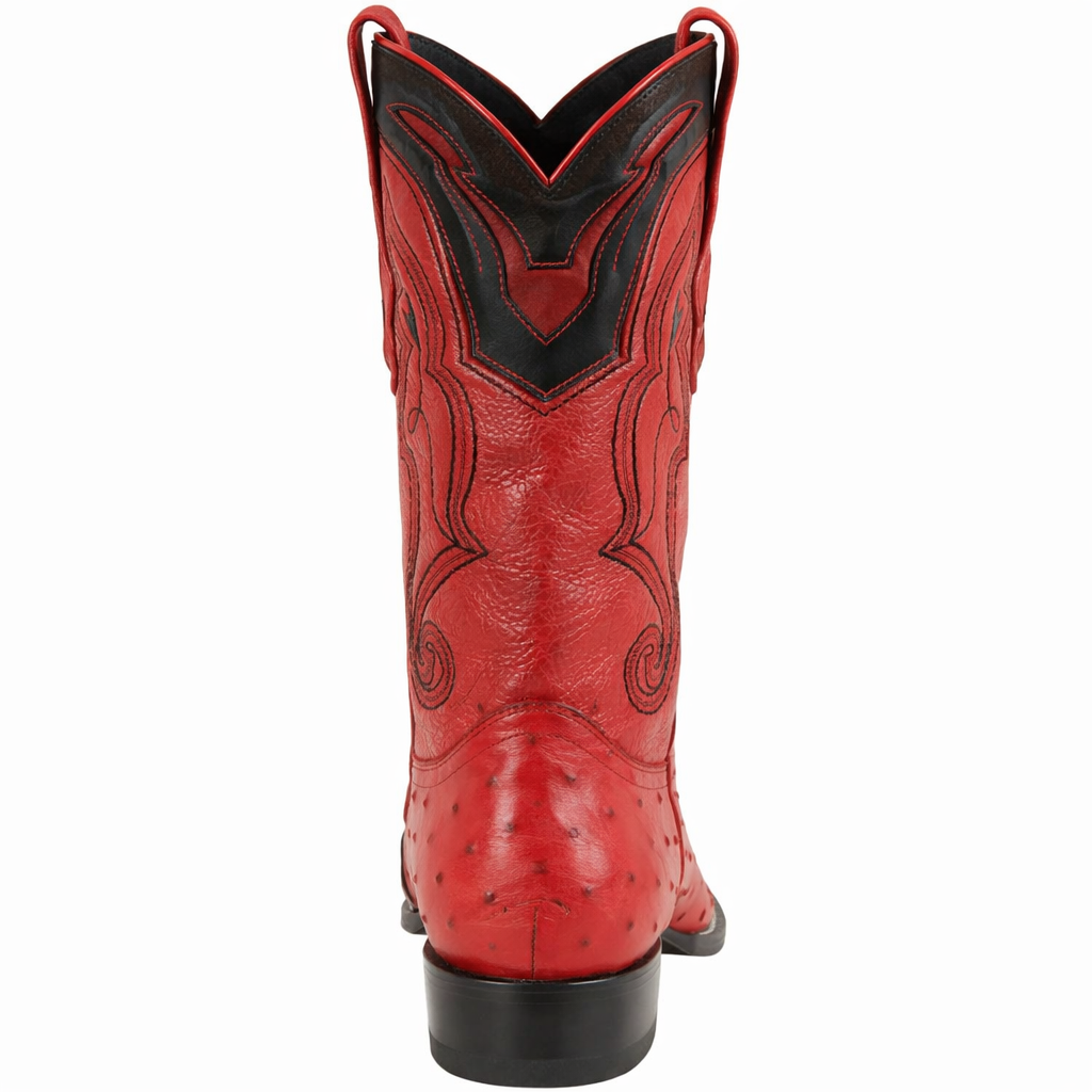 Men's Wild West Ostrich Skin 3X Toe Boots 29503-B-New Designer Collection - 6
