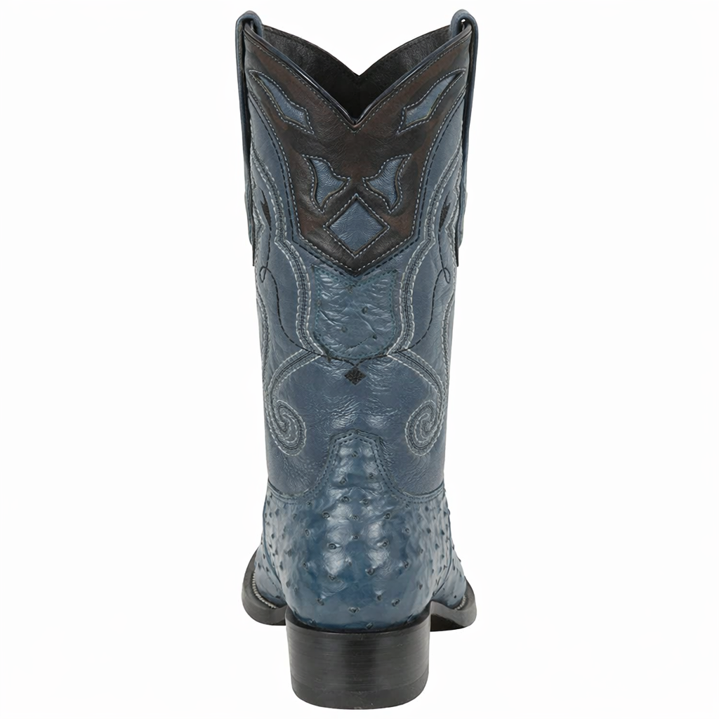 Men's Wild West Ostrich Skin 3X Toe Boots 29503-B-New Designer Collection - 6