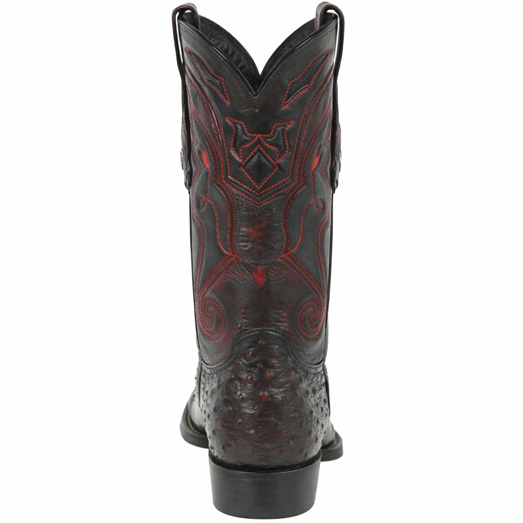 Men's Wild West Ostrich Skin 3X Toe Boots 29503-B-New Designer Collection - 6