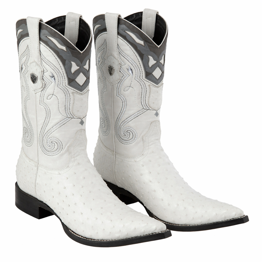Men's Wild West Ostrich Skin 3X Toe Boots 29503-B-New Designer Collection - 6