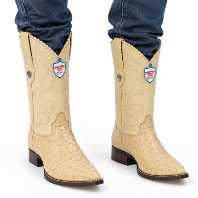 Men's Wild West Ostrich Skin 3X Toe Boots 29503-B