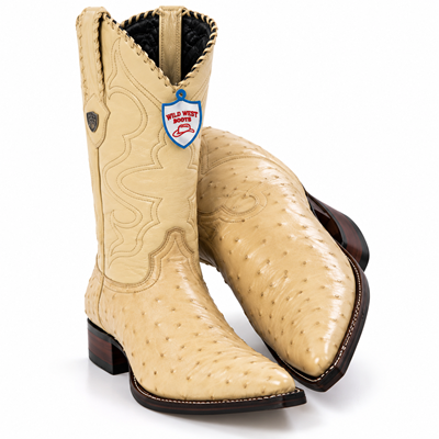Men's Wild West Ostrich Skin 3X Toe Boots 29503-B
