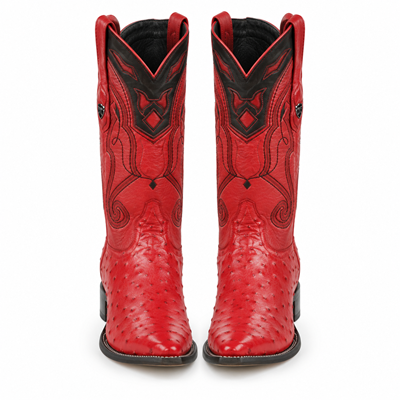 Men's Wild West Ostrich Skin 3X Toe Boots 29503-B