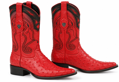 Men's Wild West Ostrich Skin 3X Toe Boots 29503-B