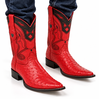 Men's Wild West Ostrich Skin 3X Toe Boots 29503-B