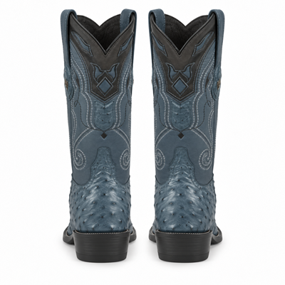 Men's Wild West Ostrich Skin 3X Toe Boots 29503-B