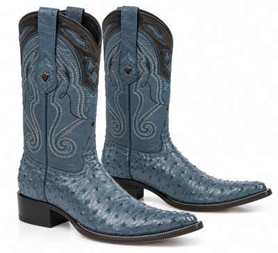 Men's Wild West Ostrich Skin 3X Toe Boots 29503-B