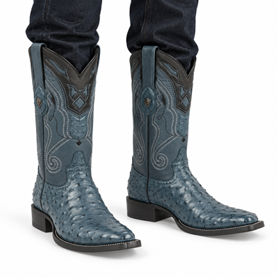 Men's Wild West Ostrich Skin 3X Toe Boots 29503-B