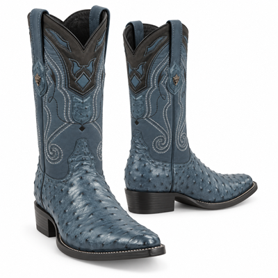 Men's Wild West Ostrich Skin 3X Toe Boots 29503-B