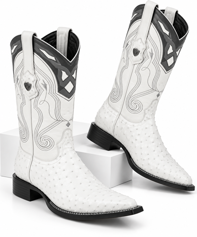 Men's Wild West Ostrich Skin 3X Toe Boots 29503-B
