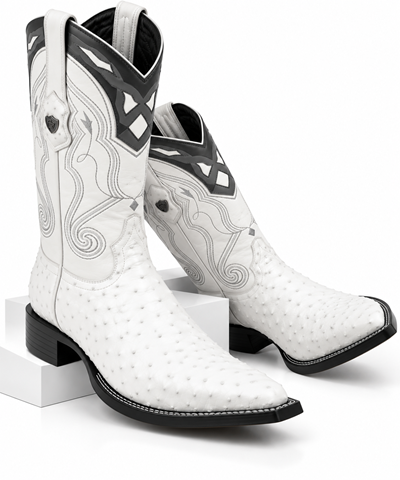 Men's Wild West Ostrich Skin 3X Toe Boots 29503-B