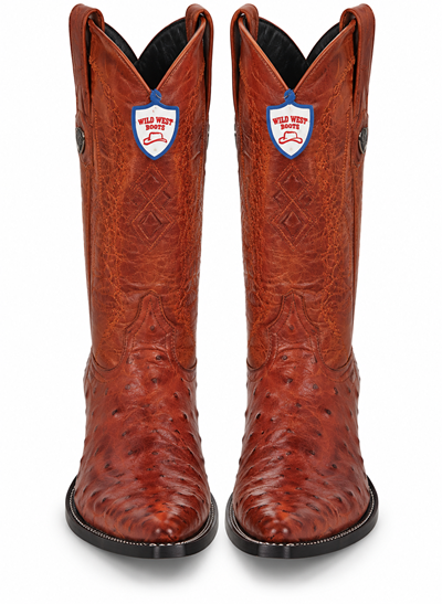Men's Wild West Ostrich Skin 3X Toe Boots 29503-B