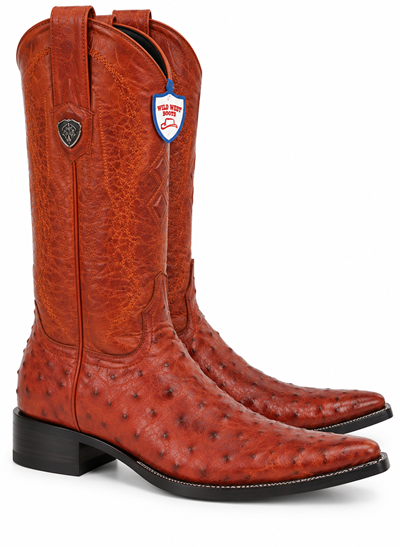Men's Wild West Ostrich Skin 3X Toe Boots 29503-B