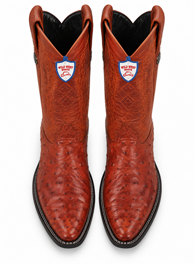 Men's Wild West Ostrich Skin 3X Toe Boots 29503-B