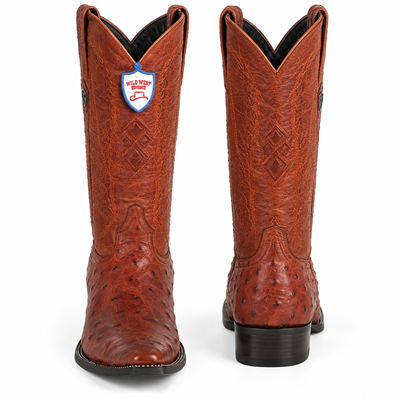 Men's Wild West Ostrich Skin 3X Toe Boots 29503-B