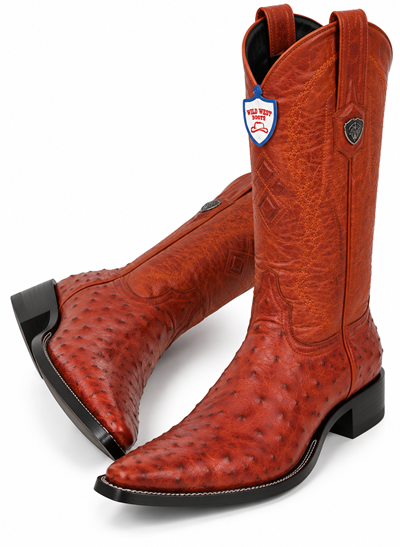 Men's Wild West Ostrich Skin 3X Toe Boots 29503-B